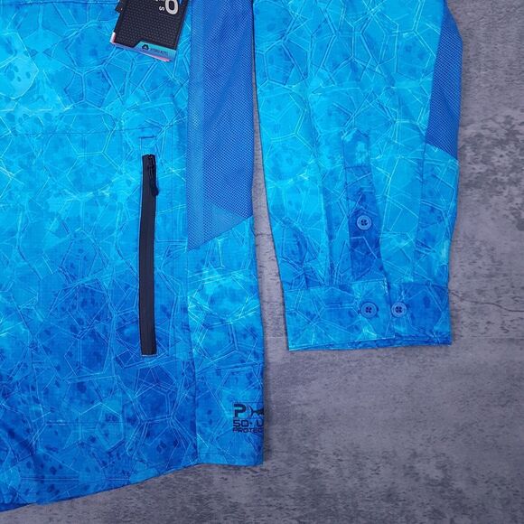 PELAGIC Eclipse Pro Series Hexed Guide Offshore Fishing LS Shirt Mens 3XL Blue - Picture 5 of 9